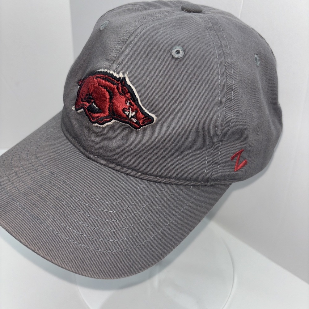Arkansas Razorbacks Zephyr Gray Hat Cap Authentic Adjustable - Picture 2 of 8